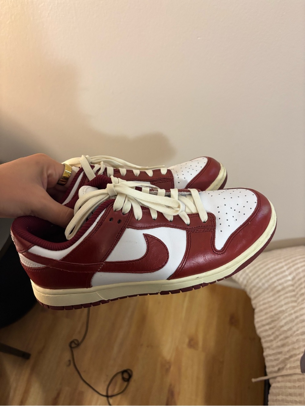 Nike Red and White Low-Top Athletic Sneakers